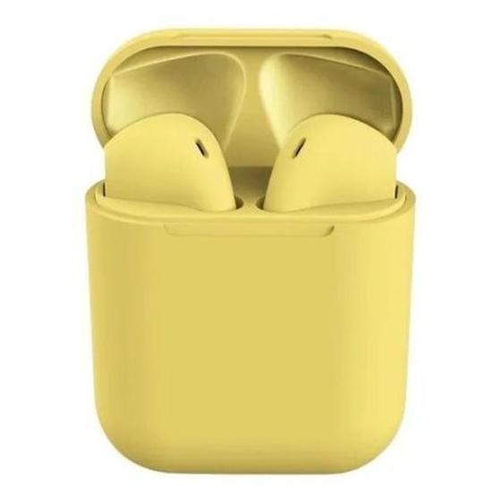 Imagem de Fone Bluetooth Sem Fio I12 Tws Colorido Amarelo