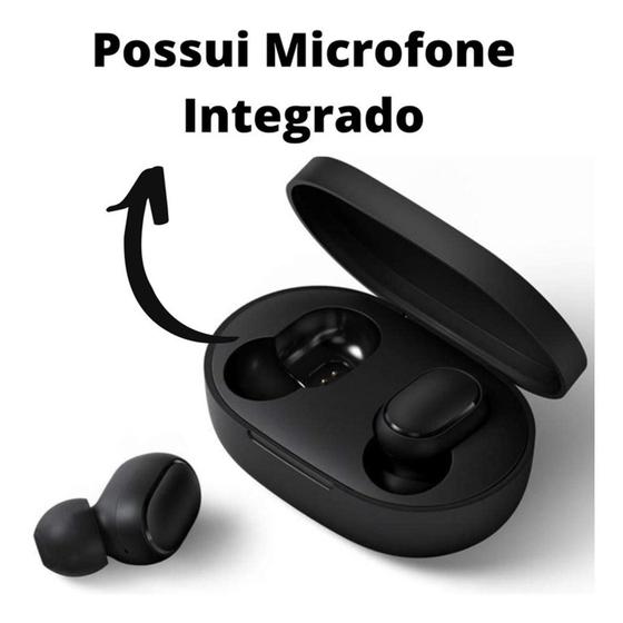 Imagem de Fone Bluetooth Sem Fio Preto Para Moto G60 / G60S