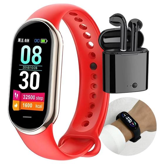 Imagem de Fone Bluetooth Touch TWS + Smartwach M8 Sport Fit