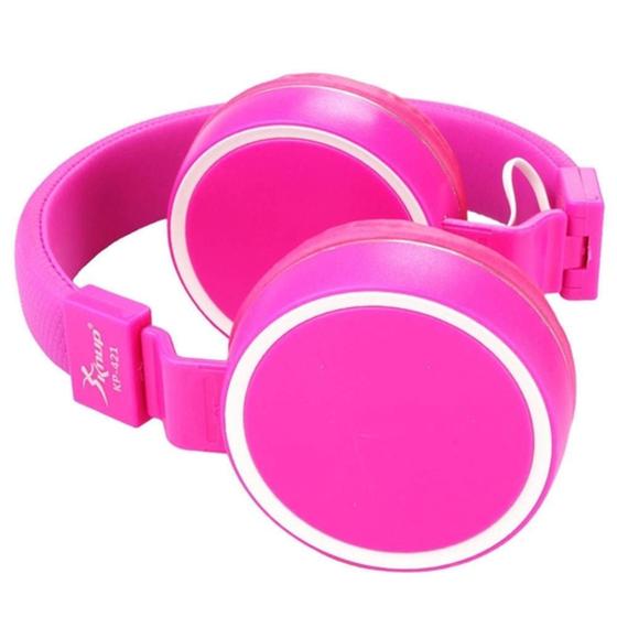 Imagem de fone com fio rosa 