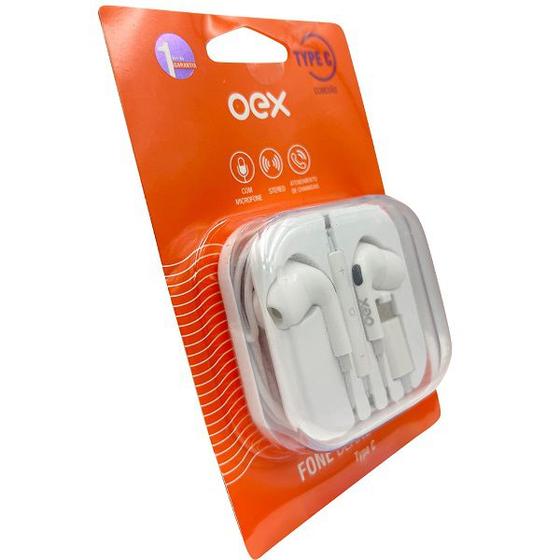 Imagem de Fone com Microfone INTRA Auricular USB-C BLAND OEX FN210 Branco