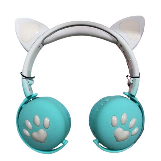 Imagem de Fone de gatinho bluetooth sem fio fone de ouvido infantil fone de ouvido rosa colorido degrade