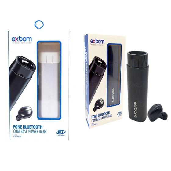 Fone de Ouvido Inpods Earbuds Bluetooth 2 em 1 Com Power Bank Exbom Btws-pbs80