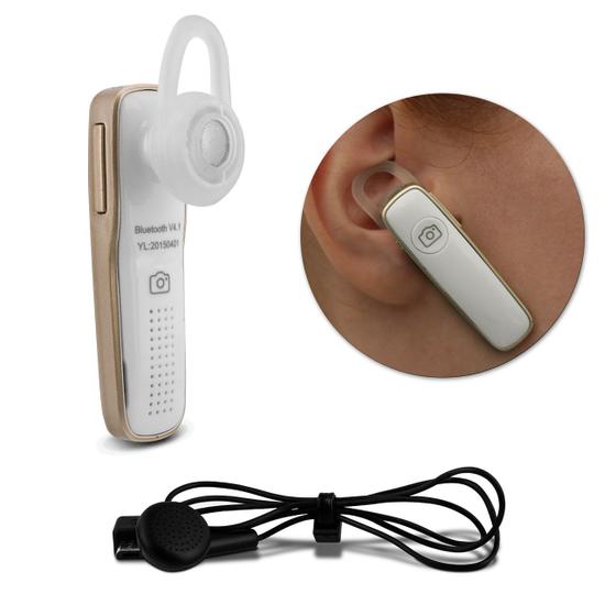 Imagem de Fone de Ouvido Bluetooth 4.1 Smartphone Notebook Desktop MP3 Player Intra-Auricular Branco e Preto