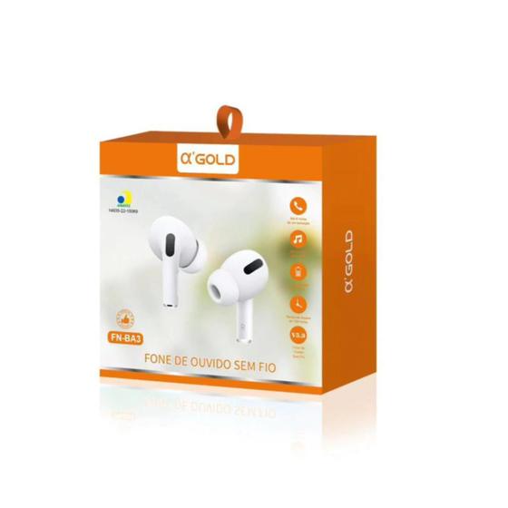 Imagem de Fone de Ouvido Bluetooth Branco  Aparelhos Confortável e Carregamento Rápido Headset