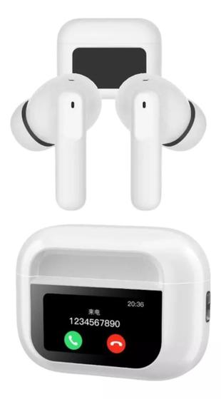 Imagem de  Fone de Ouvido Bluetooth com Visor LED Touch, Mostrador Digital de Bateria com Toque Inteligente, Microfone, Cancelamento de Ruído, Resistente à Água
