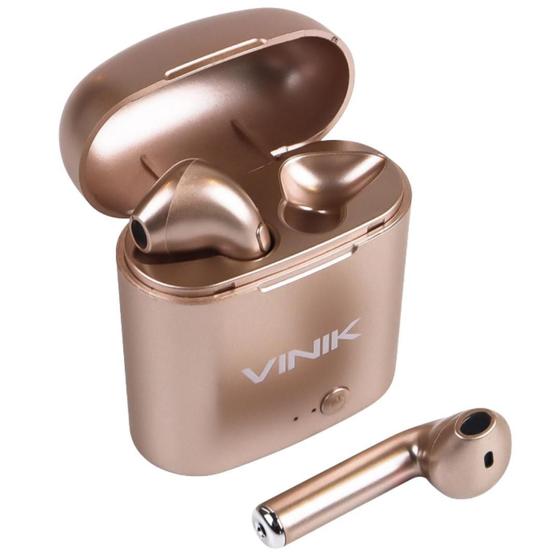 Imagem de Fone De Ouvido Bluetooth Easy W1+ Wireless Dourado - Vinik