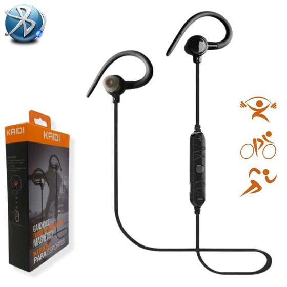 Imagem de Fone de Ouvido Bluetooth Esportivo com Gancho para Corrida e Treinos Preto