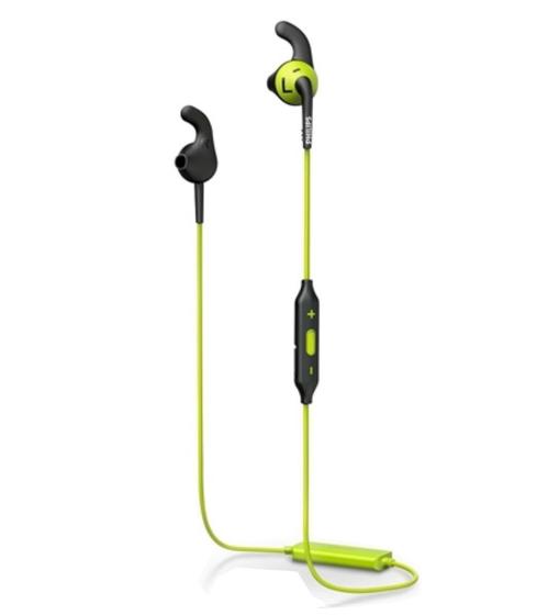Fone de Ouvido Intra-auricular Bluetooth Actionfit Esportivo Preto e Verde Philips Shq6500cl