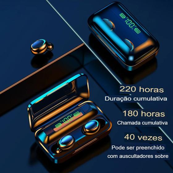 Imagem de Fone de Ouvido Bluetooth F9-5  Touch Screen Display LED  Som de Alta Qualidade