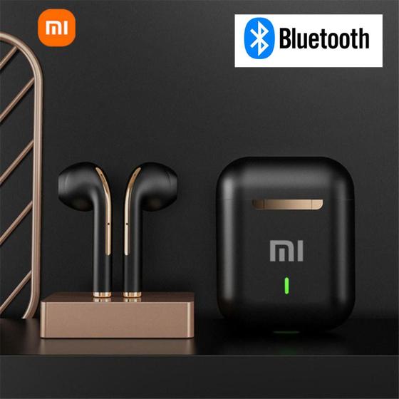 Imagem de Fone de Ouvido Bluetooth MI - Pareamento rápido - Cor Preto/dourado