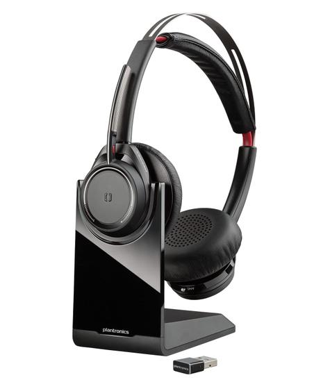 Imagem de Fone de ouvido Bluetooth Plantronics Voyager Focus UC com suporte de carregamento