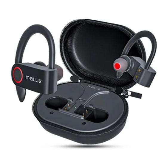 Imagem de Fone de Ouvido Bluetooth Sem Fio Duplo Fone Esportes Corrida Chamadas Unissex Preto LE-2410