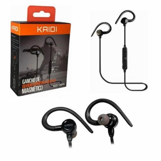 Imagem de Fone De Ouvido Bluetooth Sem Fio Ideal P/ Esportes Corrida, Academia, Magnético e C/ Gancho Kaidi KD-904 Original