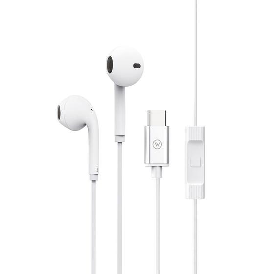 Imagem de Fone de Ouvido Bud Easy Auricular USB-C com Microfone - iWill Branco