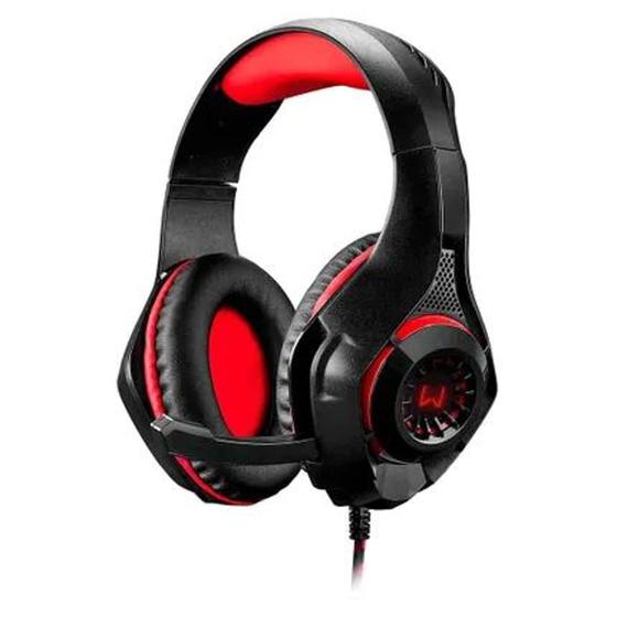 Imagem de Fone de Ouvido (c/ mic) Gamer - P3+USB - Multilaser Warrior - PH219 (Stereo, c/ LED Vermelho, Preto)