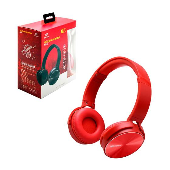 Imagem de Fone de ouvido c/microfone cabo removivel ph-110rd vermelho c3 tech