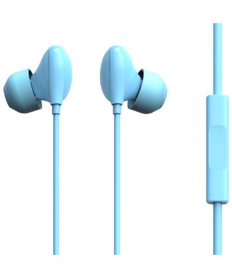 Fone de Ouvido Com Fio Intra Auricular Ponteira de Silicone Azul Lity Eph-204