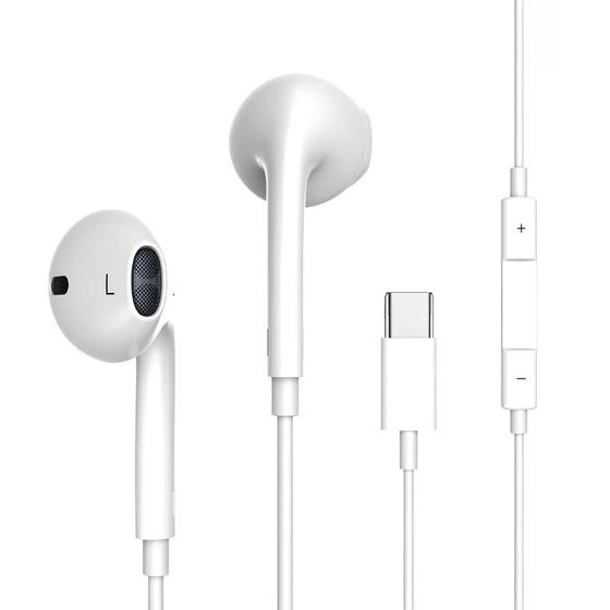 Imagem de Fone de Ouvido com Fio - Entrada Tipo C Premium, Compatível com Samsung, Motorola, Apple