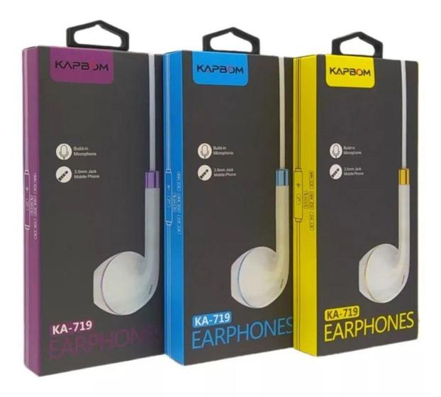 Imagem de Fone de ouvido com fio P2 Headphone Resistente P2 Com Microfone Cores Variadas - Kapbom