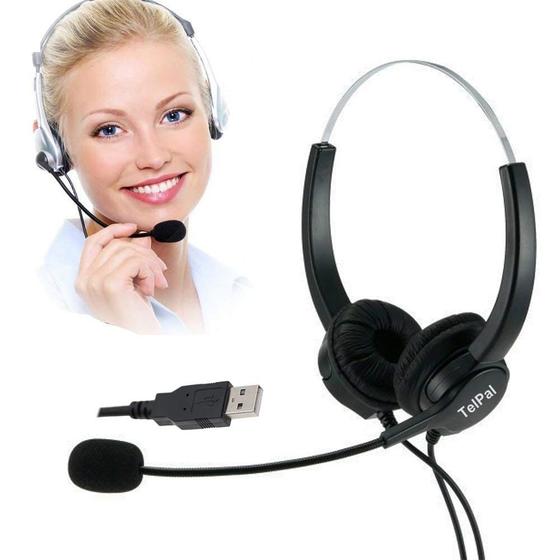 Imagem de Fone de Ouvido com Fio TelPal - Hands-Free para Call Center e Computador - Conector USB