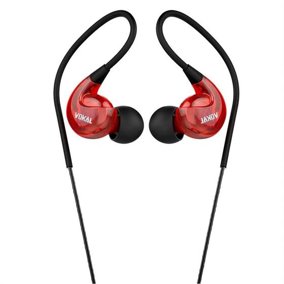 Imagem de Fone de ouvido com fio vokal e40 in ear vermelho