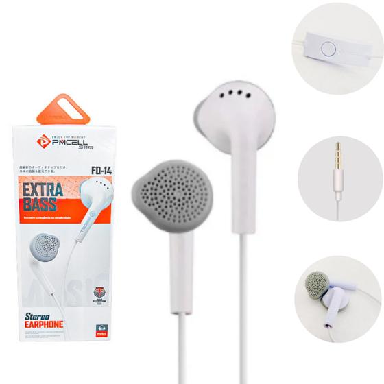 Imagem de Fone de ouvido com microfone Fo-14 Compatível com Motorola Moto E5 E6 E7 plus s G22 Fusion