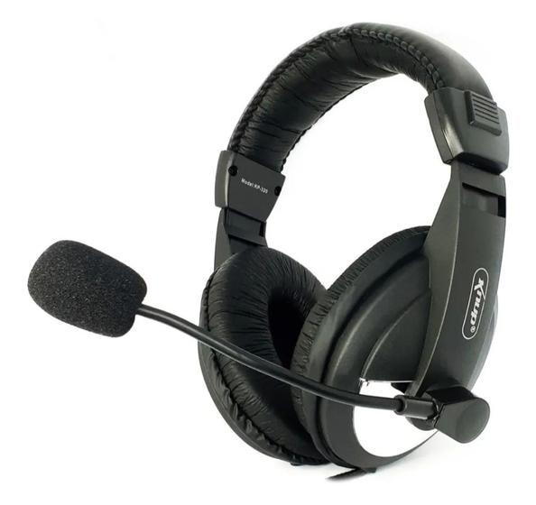 Fone de Ouvido Headset Preto e Dourado Knup Kp320