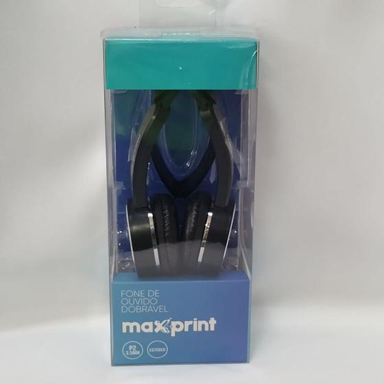 Fone de Ouvido Headphone Haste Dobrável Preto Maxprint 603621