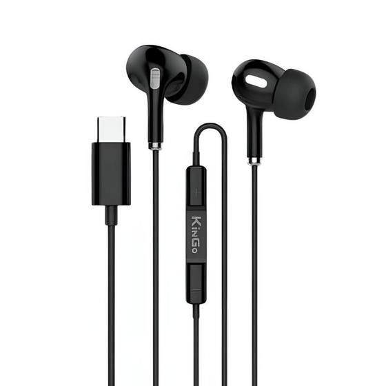 Fone de Ouvido Entrada Tipo-C Para Celular Kingo S80 Preto Menor preço em Fone de Ouvido Entrada Tipo-C Para Celular Kingo S80 Preto