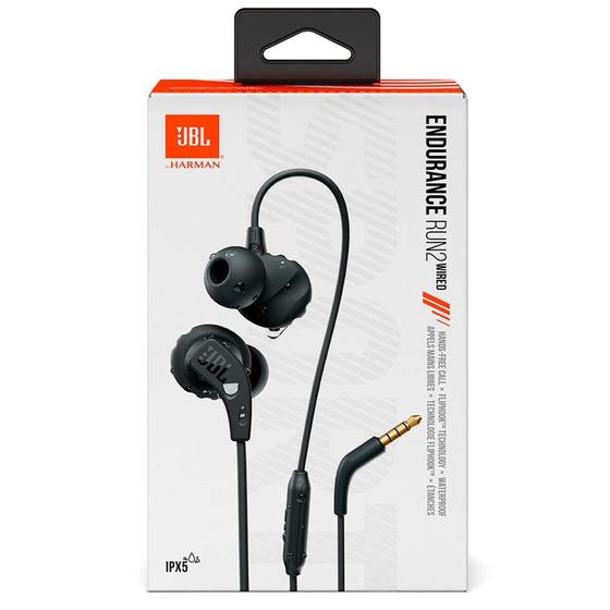 Imagem de Fone de Ouvido Esportivo JBL Endurance Run 2, com Microfone, Resistente a Água, Preto