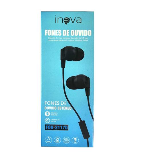 Imagem de Fone De Ouvido Estéreo Microfone Embutido Inova Fon-2117D