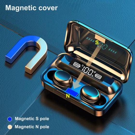 Fone De Ouvido F9-5C TWS 8D Bass Stereo Intra-Auricular Bluetooth 5.0 HiFi Sem Fio/ Menor preço em Fone De Ouvido F9-5C TWS 8D Bass Stereo Intra-Auricular Bluetooth 5.0 HiFi Sem Fio/