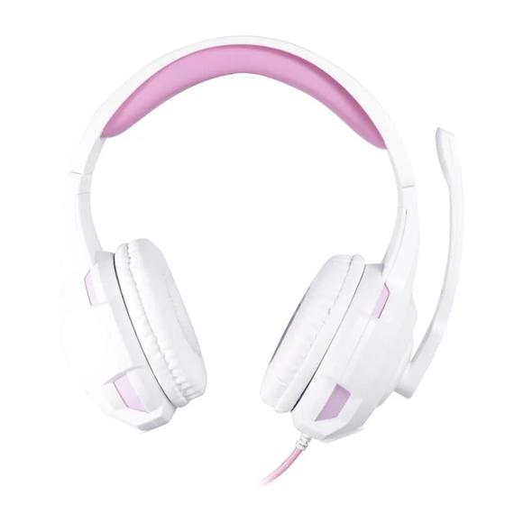 Imagem de Fone De Ouvido Gamer Gorky P3 Oex Branco com Rosa Hs413