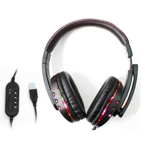 Imagem de Fone de Ouvido Gamer Headset para PC/PS4/PS3/Notebook Preto e Vermelho Knup KP-359