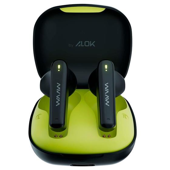 Imagem de Fone de Ouvido Gamer Sem Fio WAAW by Alok MOB 200EB, Bluetooth TWS, Microfone Integrado, Modo Gamer, Resistente à Água, Preto e Verde - WAAW0007