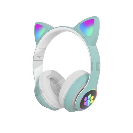 Imagem de Fone De Ouvido Gatinho Bluetooth Rgb Com Microfone Chamada