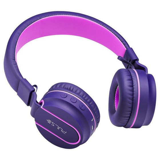 Imagem de Fone de Ouvido Headphone Bluetooth com microfone no cabo Pulse PH217 Rosa/Roxo