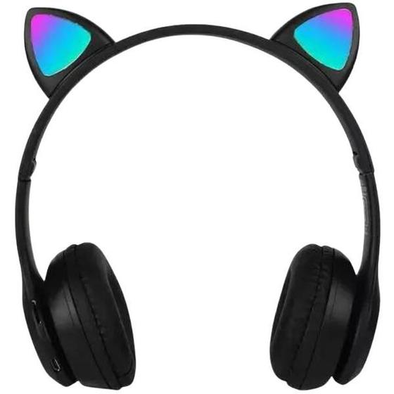 Imagem de Fone de Ouvido Headset Bluetooth Orelha de Gato com Led RGB