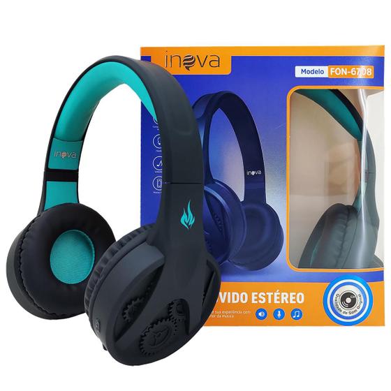 Imagem de Fone de Ouvido Headset Bluetooth Wireless Sem Fio Com Microfone Original Inova