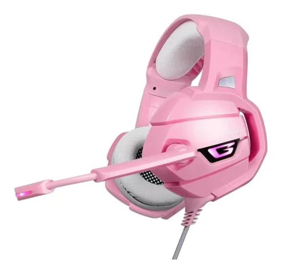 Imagem de Fone de Ouvido Headset Gamer com Led USB+2 P2 K5 - rosa