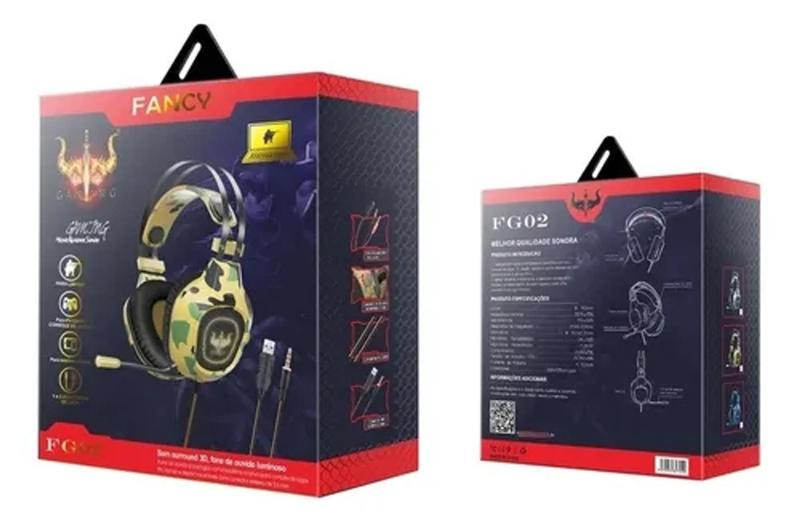 Imagem de Fone de ouvido headset gamer fg02 camuflado -fancy