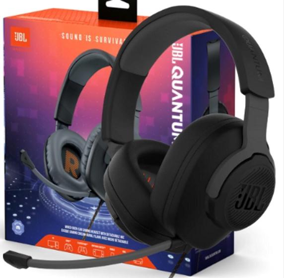 Fone de Ouvido Headset Gamer JBL Quantum 100 Preto Headset Gamer