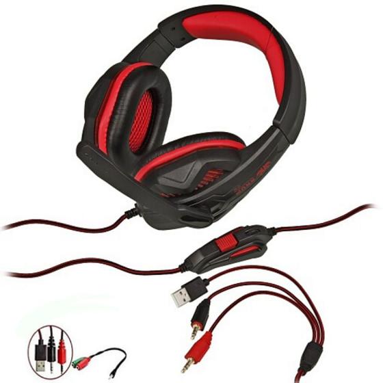 Imagem de Fone de Ouvido Headset Gamer KNUP KP-396 + Adaptador para PS4 XBOX PC Celular Notebook