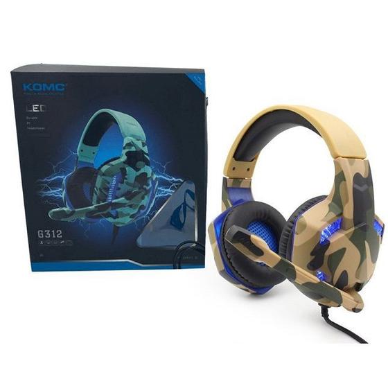 Fone de Ouvido Headset Gamer Komc G312 Camuflado Menor preço em Fone de Ouvido Headset Gamer Komc G312 Camuflado