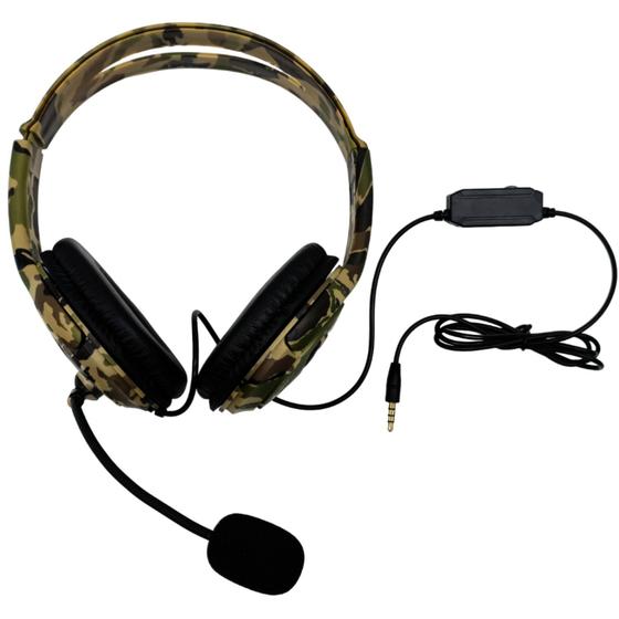 Imagem de Fone De Ouvido Headset Gamer P4/X-ONE Com Microfone Ruido Reduzido Estilo Camuflado Entrada P3