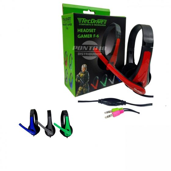 Imagem de Fone de Ouvido Headset Gamer para PC (2 P2) F-6 - TecDrive