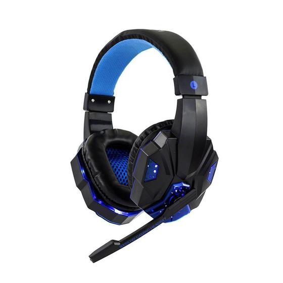 Imagem de Fone de Ouvido Headset Gamer Sate Preto/Azul com Luz AE-327B