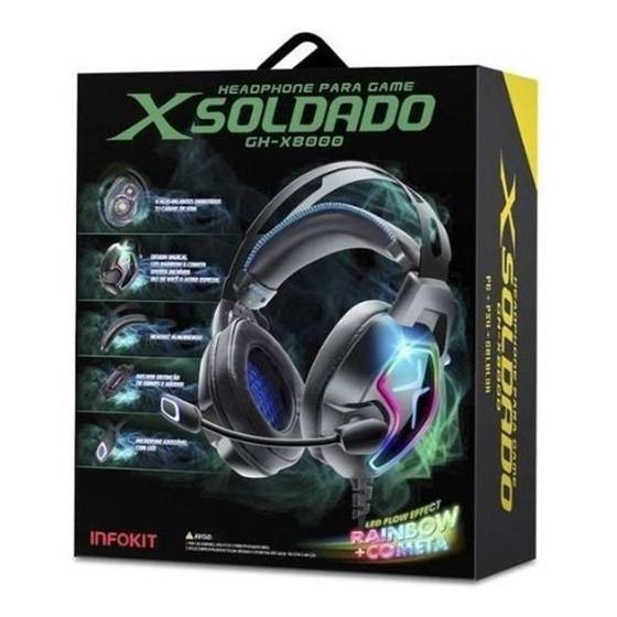 Imagem de Fone de Ouvido Headset Gamer X Soldado GH-X8000 - Infokit