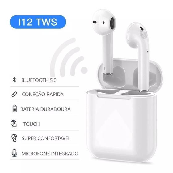 Imagem de Fone de Ouvido i12 TWS Bluetooth 5.0 Touch - Preto